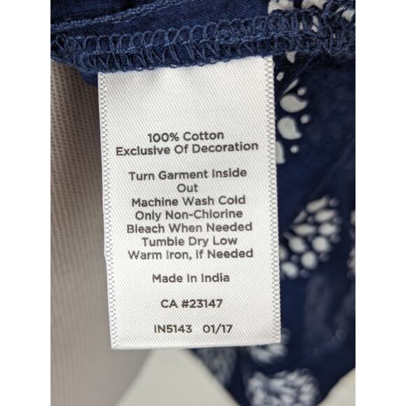 Talbots Top Embroidered Beaded Floral Boho Coastal Cotton Spring Summer Size M - Picture 10 of 13